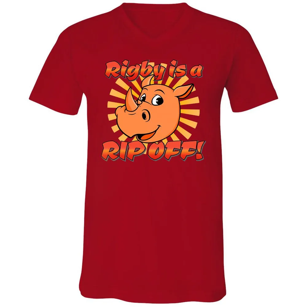 Unisex V-Neck T-Shirt - LCDTR7VR - Red - 3