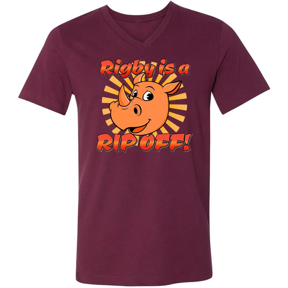 Unisex V-Neck T-Shirt - LCDTR7VR - Maroon - 6