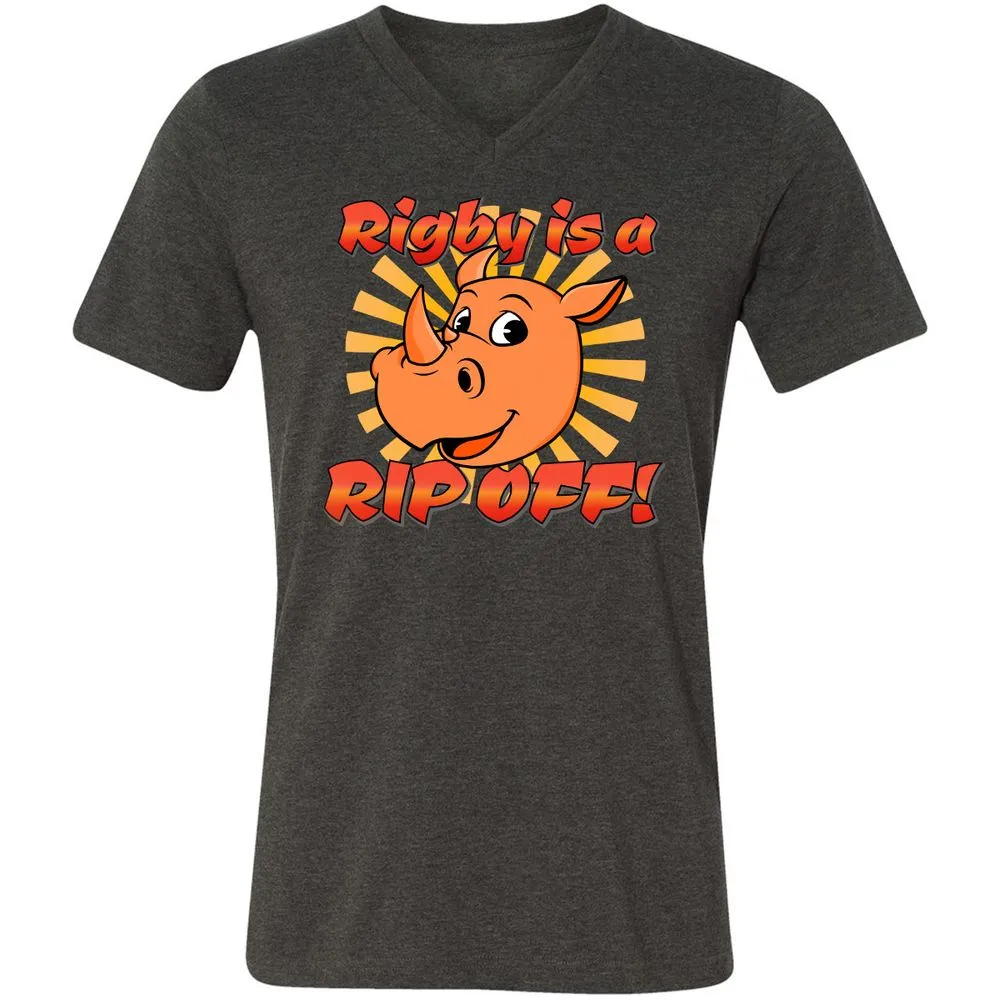 Unisex V-Neck T-Shirt - LCDTR7VR - Dark Grey Heather - 8