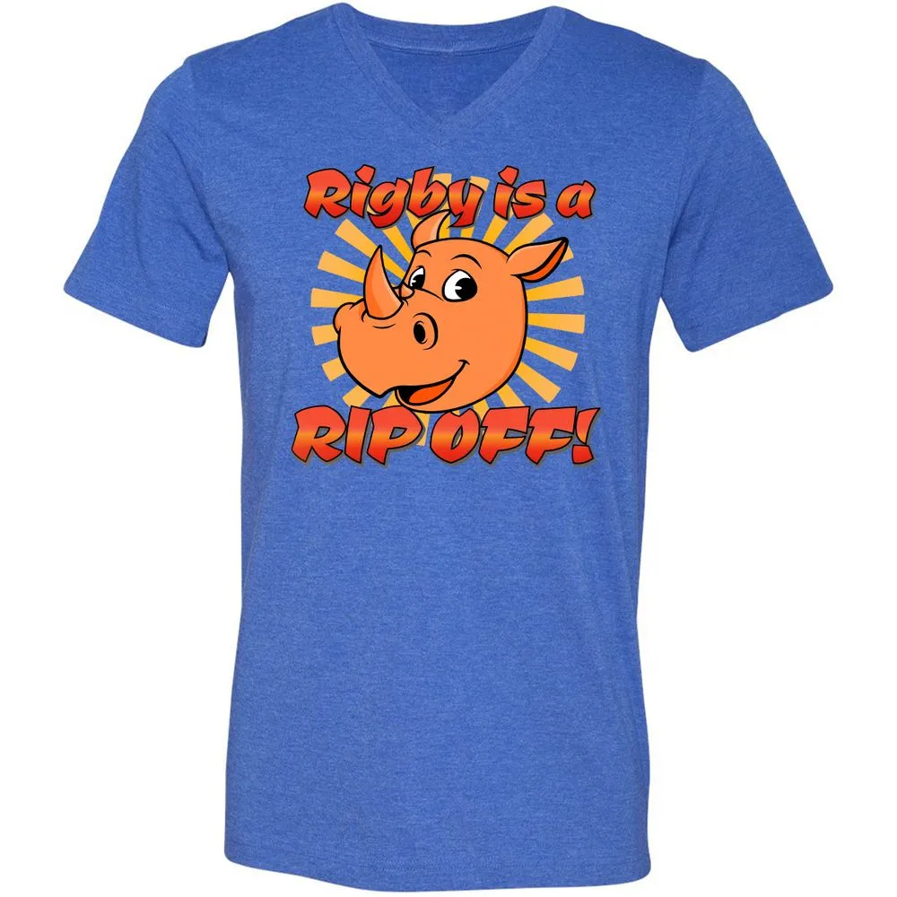 Unisex V-Neck T-Shirt - LCDTR7VR - Heather True Royal - 14