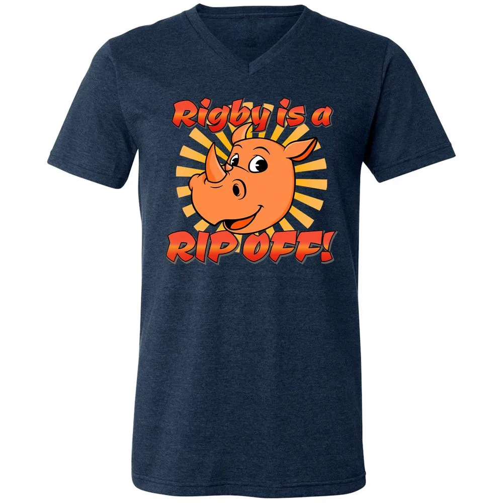 Unisex V-Neck T-Shirt - LCDTR7VR - Heather Navy - 15
