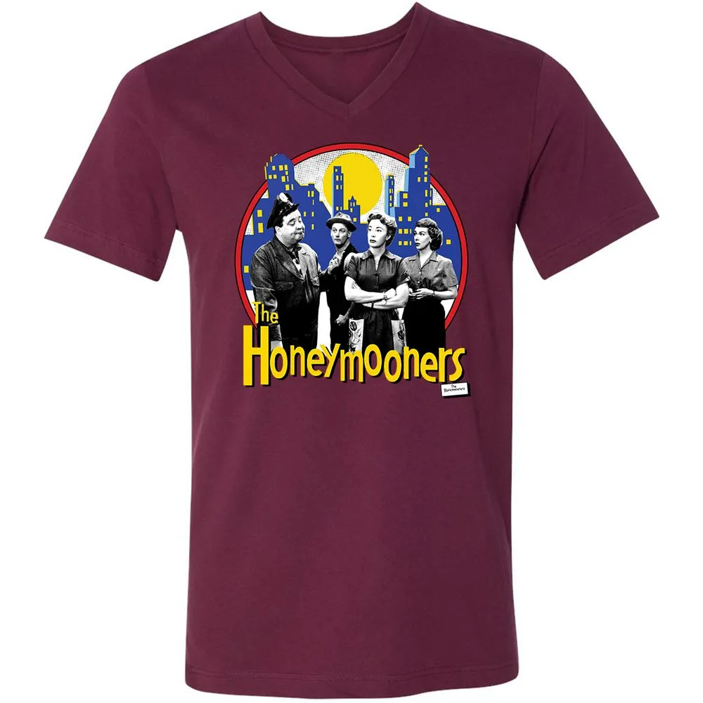 Unisex V-Neck T-Shirt - R1NDUA3N - Maroon - 6