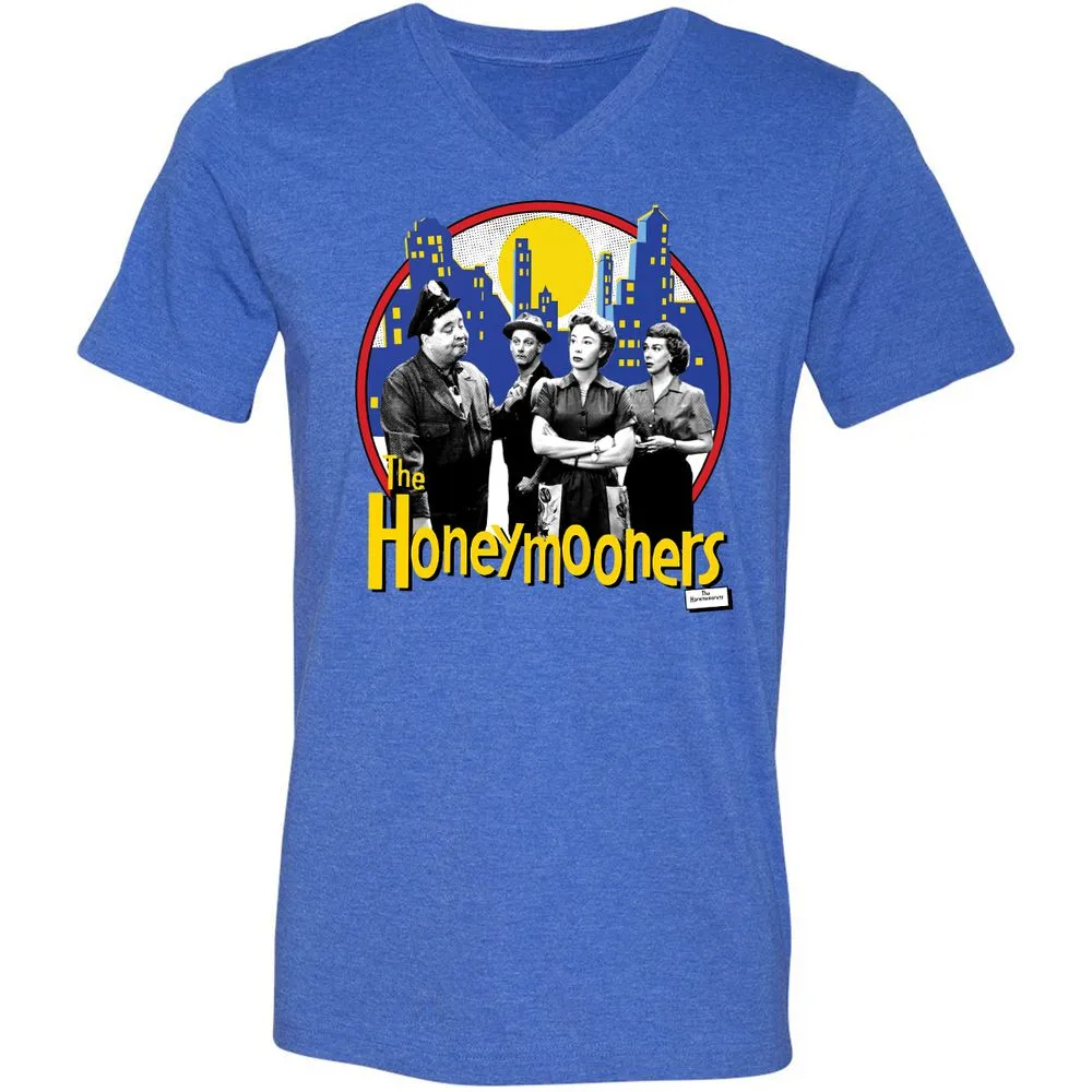 Unisex V-Neck T-Shirt - R1NDUA3N - Heather True Royal - 14