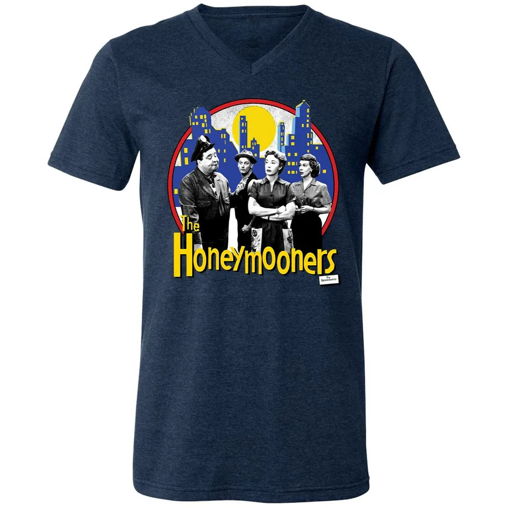 Unisex V-Neck T-Shirt - R1NDUA3N - Heather Navy - 15