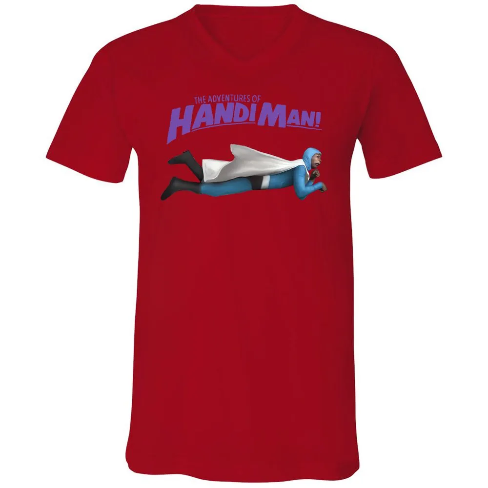 Unisex V-Neck T-Shirt - 6UEEKG3V - Red - 3