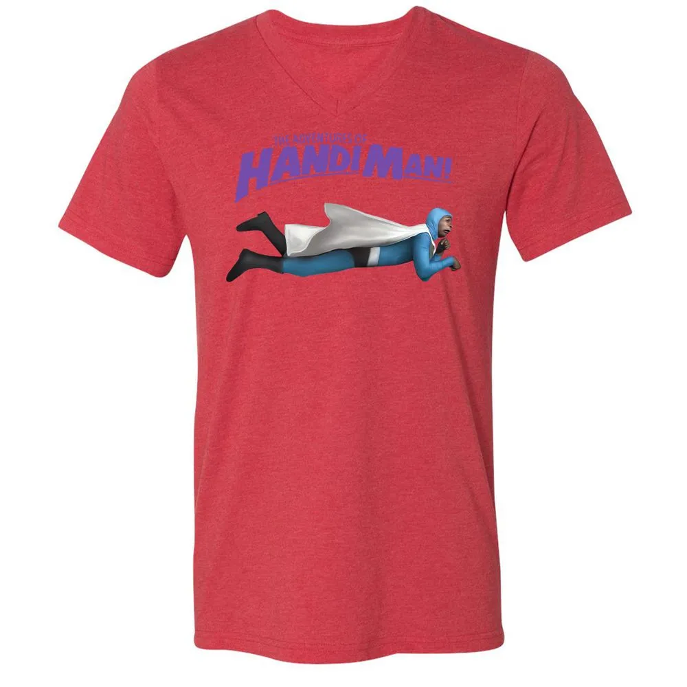 Unisex V-Neck T-Shirt - 6UEEKG3V - Heather Red - 5