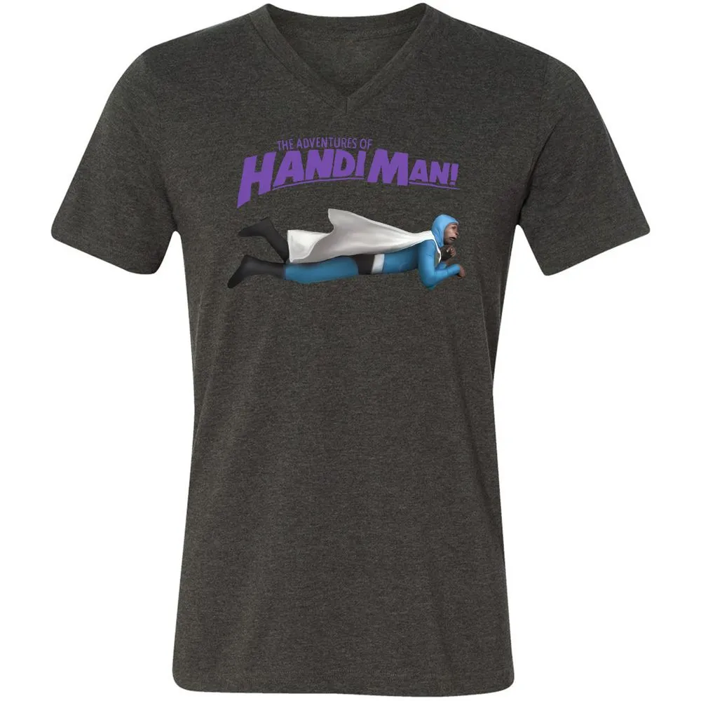 Unisex V-Neck T-Shirt - 6UEEKG3V - Dark Grey Heather - 8