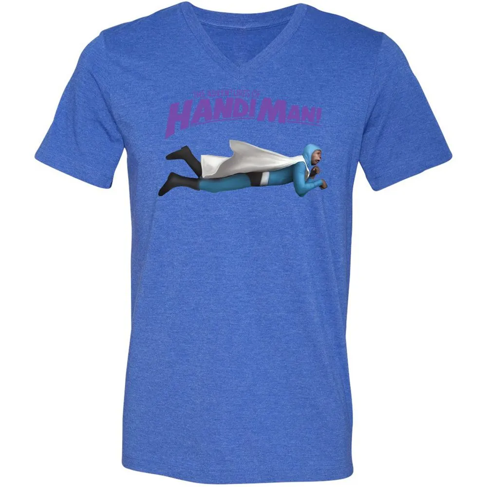 Unisex V-Neck T-Shirt - 6UEEKG3V - Heather True Royal - 14