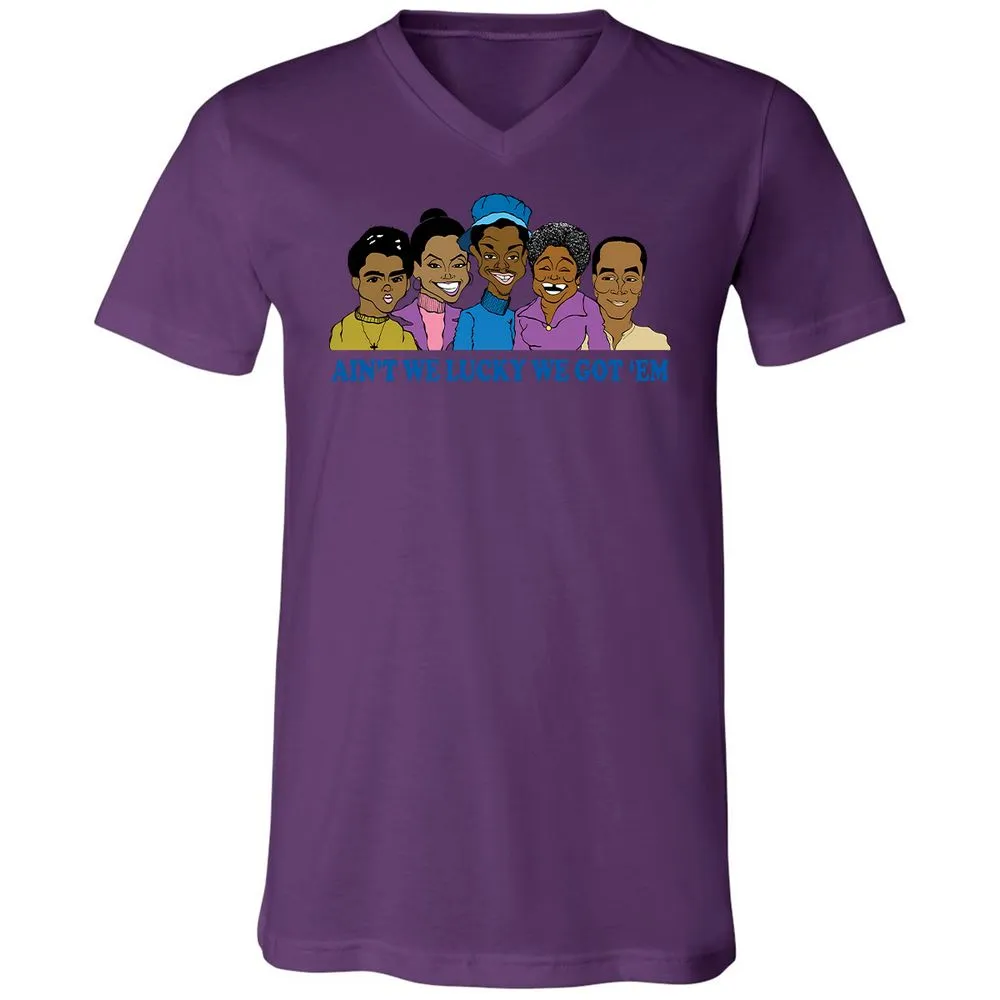 Unisex V-Neck T-Shirt - Q2X1JVQB - Team Purple - 2