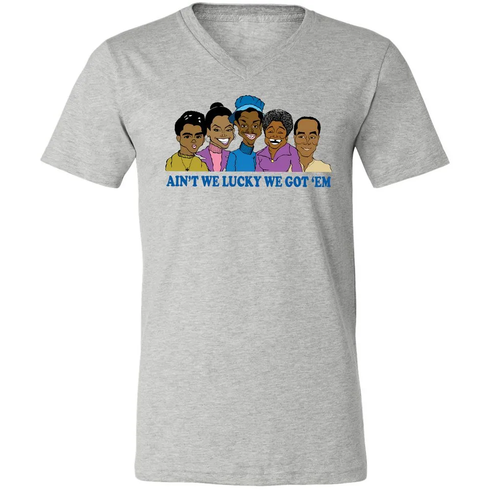 Unisex V-Neck T-Shirt - Q2X1JVQB - Athletic Heather - 7