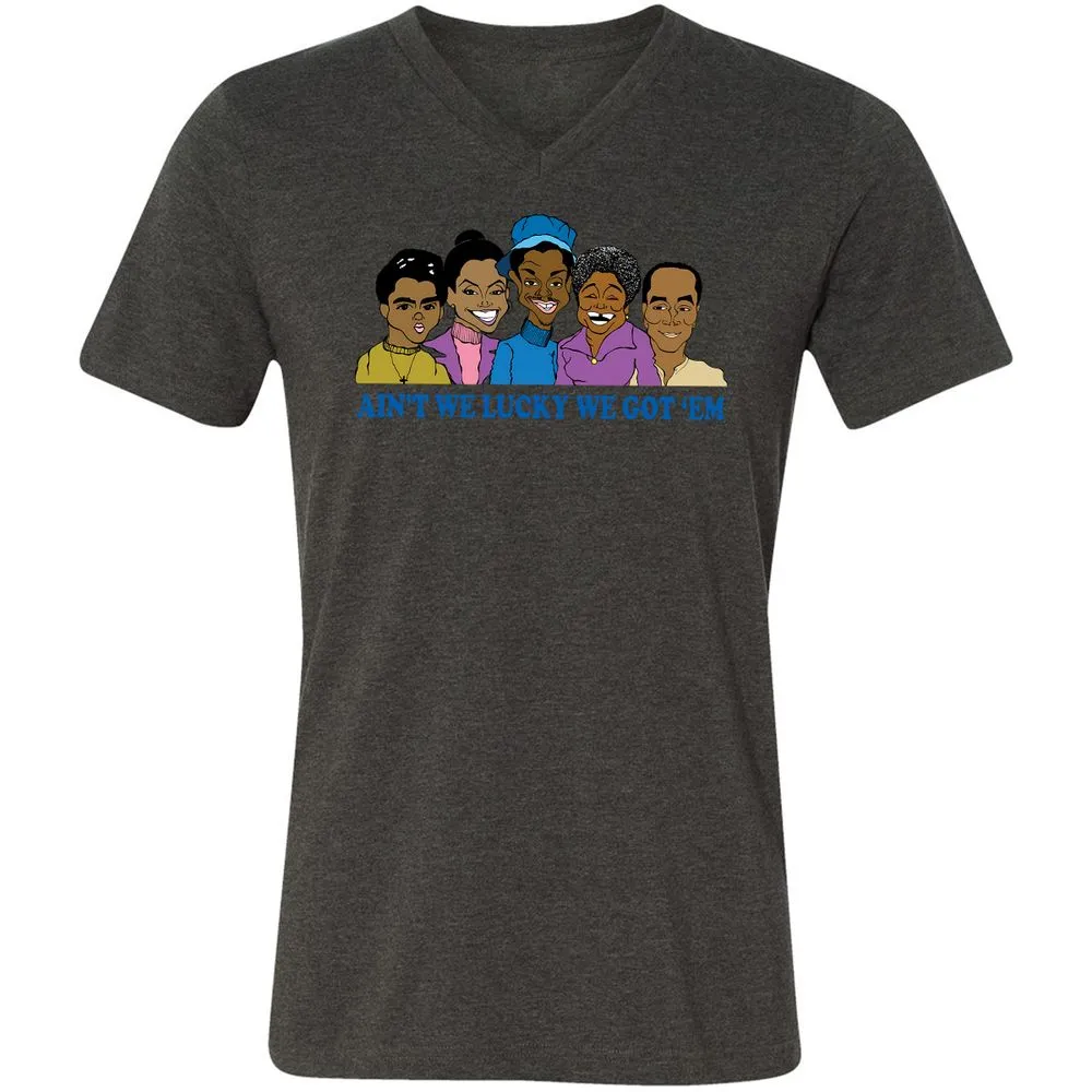 Unisex V-Neck T-Shirt - Q2X1JVQB - Dark Grey Heather - 8