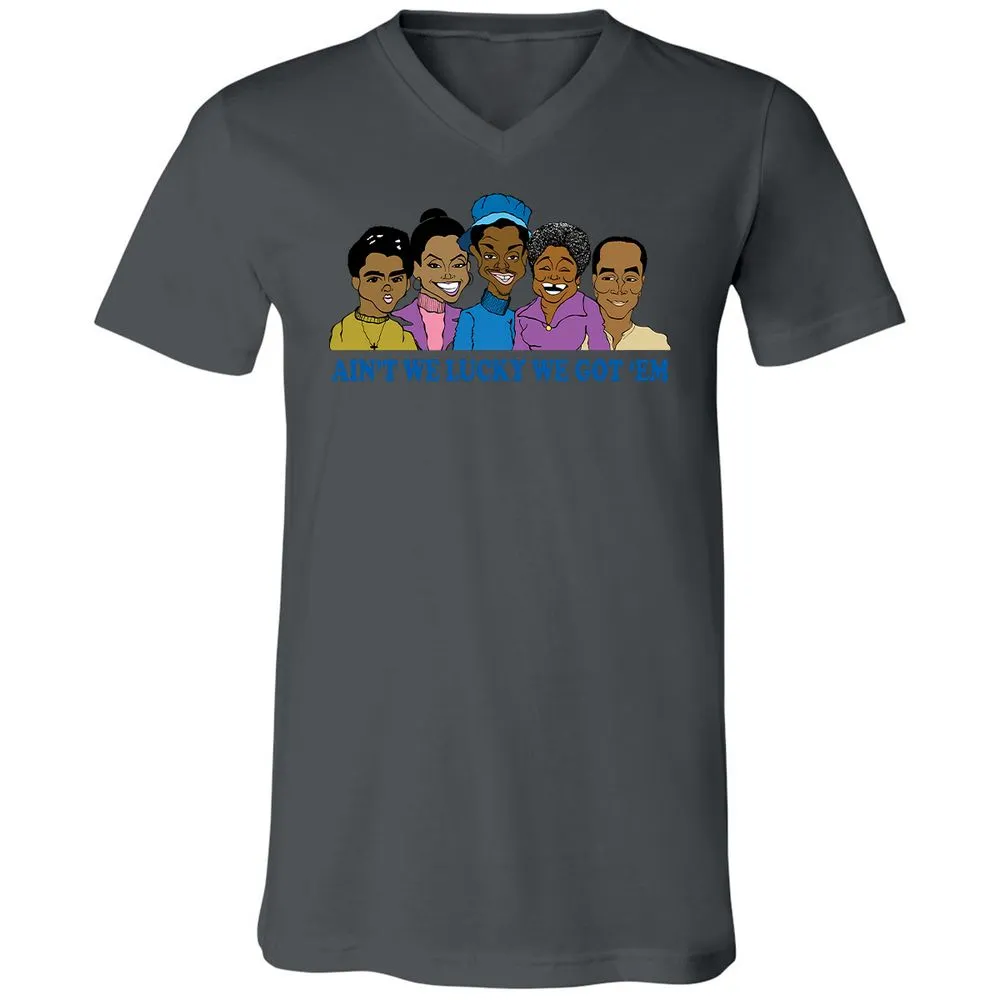 Unisex V-Neck T-Shirt - Q2X1JVQB - Asphalt - 12