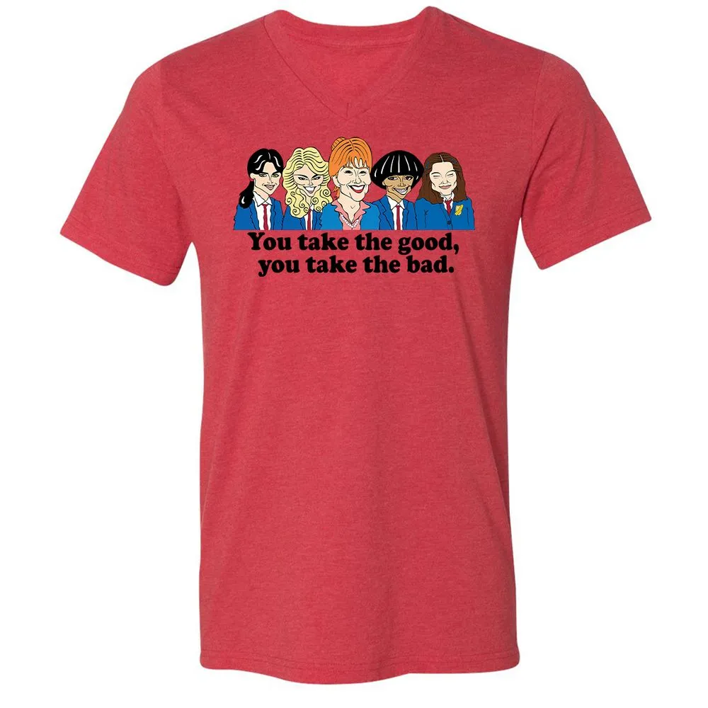 Unisex V-Neck T-Shirt - 6H126JMN - Heather Red - 5