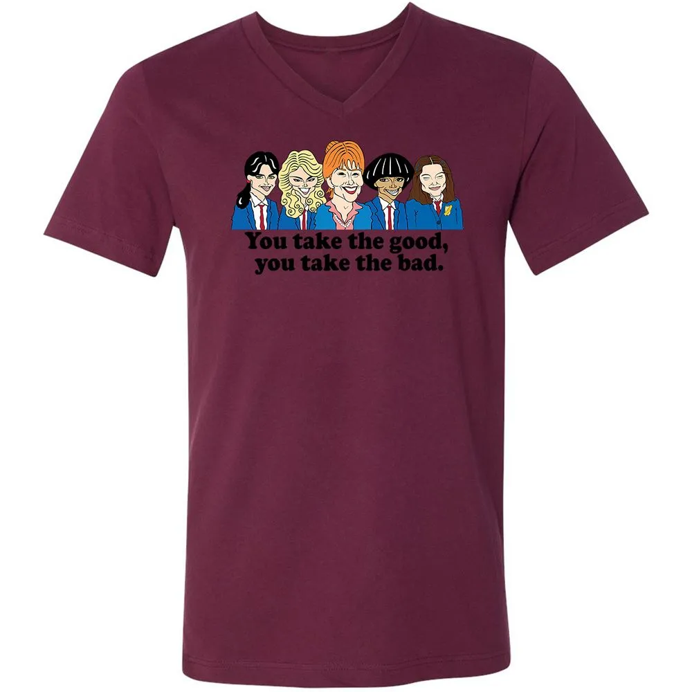 Unisex V-Neck T-Shirt - 6H126JMN - Maroon - 6