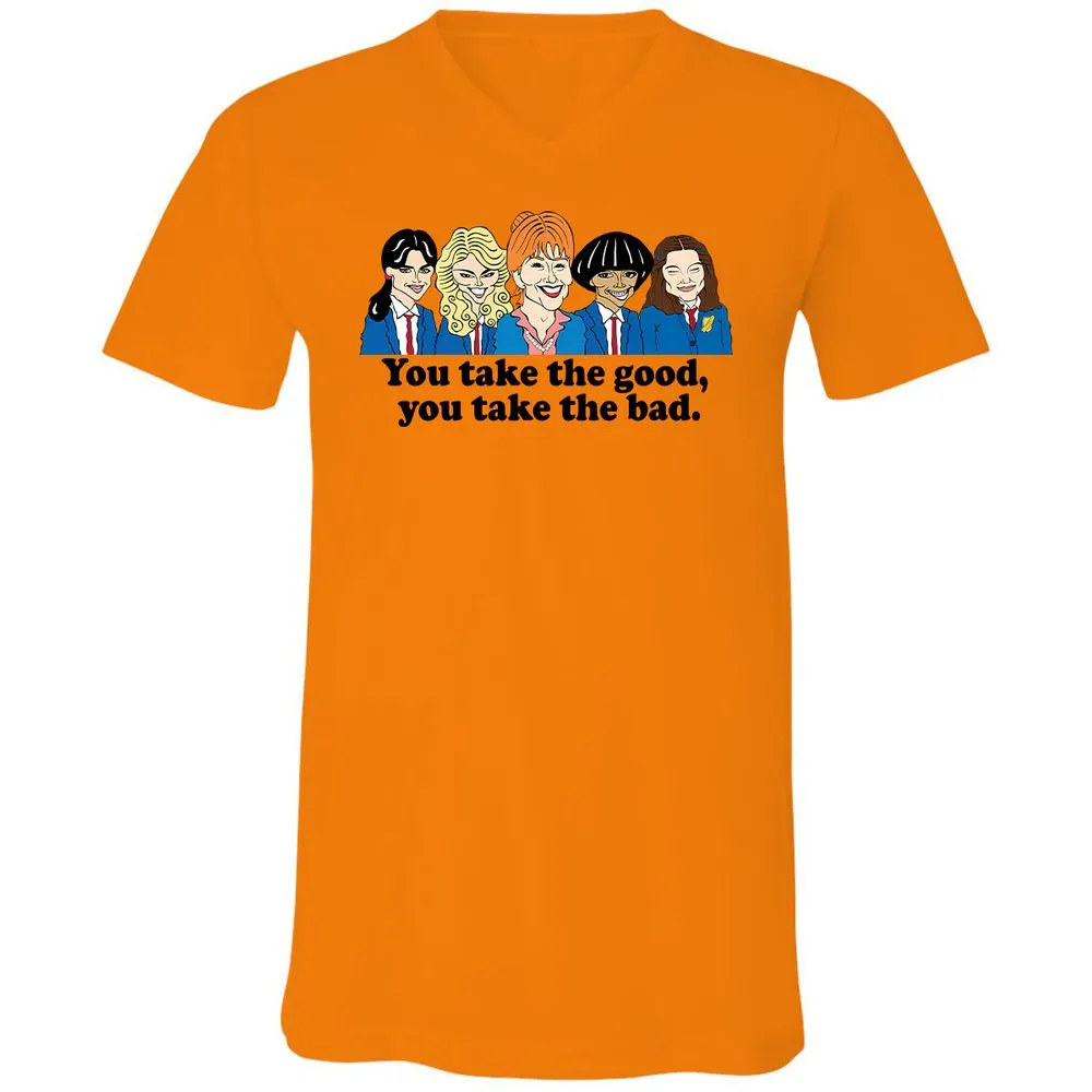 Unisex V-Neck T-Shirt - 6H126JMN - Orange - 11