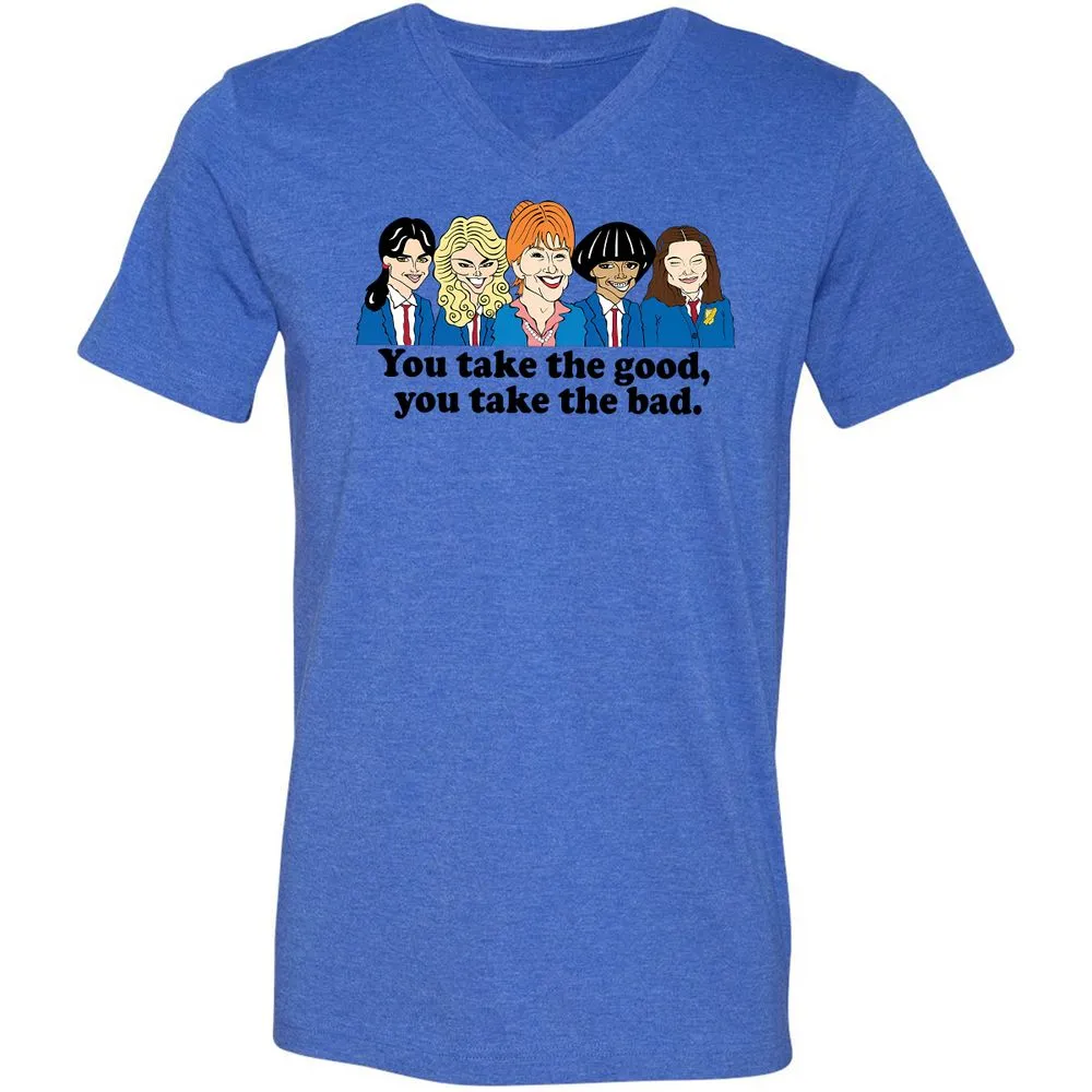 Unisex V-Neck T-Shirt - 6H126JMN - Heather True Royal - 14