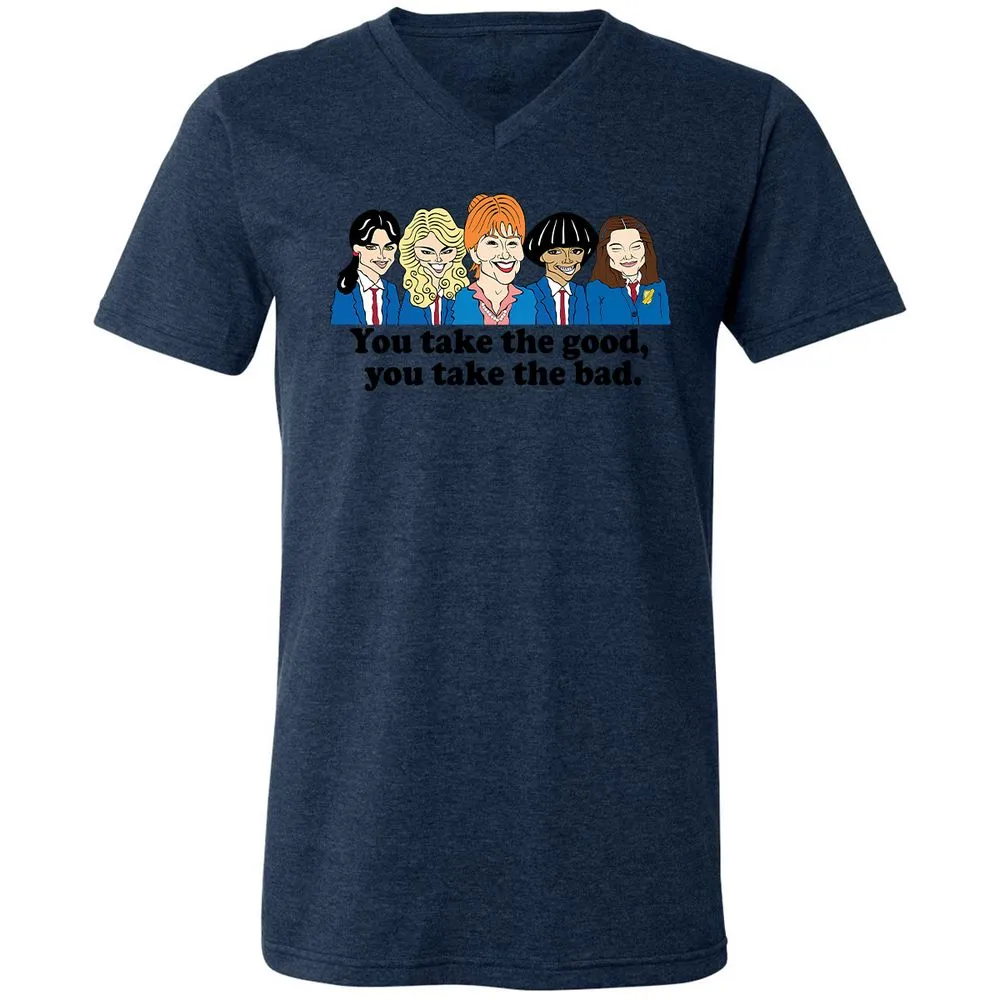 Unisex V-Neck T-Shirt - 6H126JMN - Heather Navy - 15