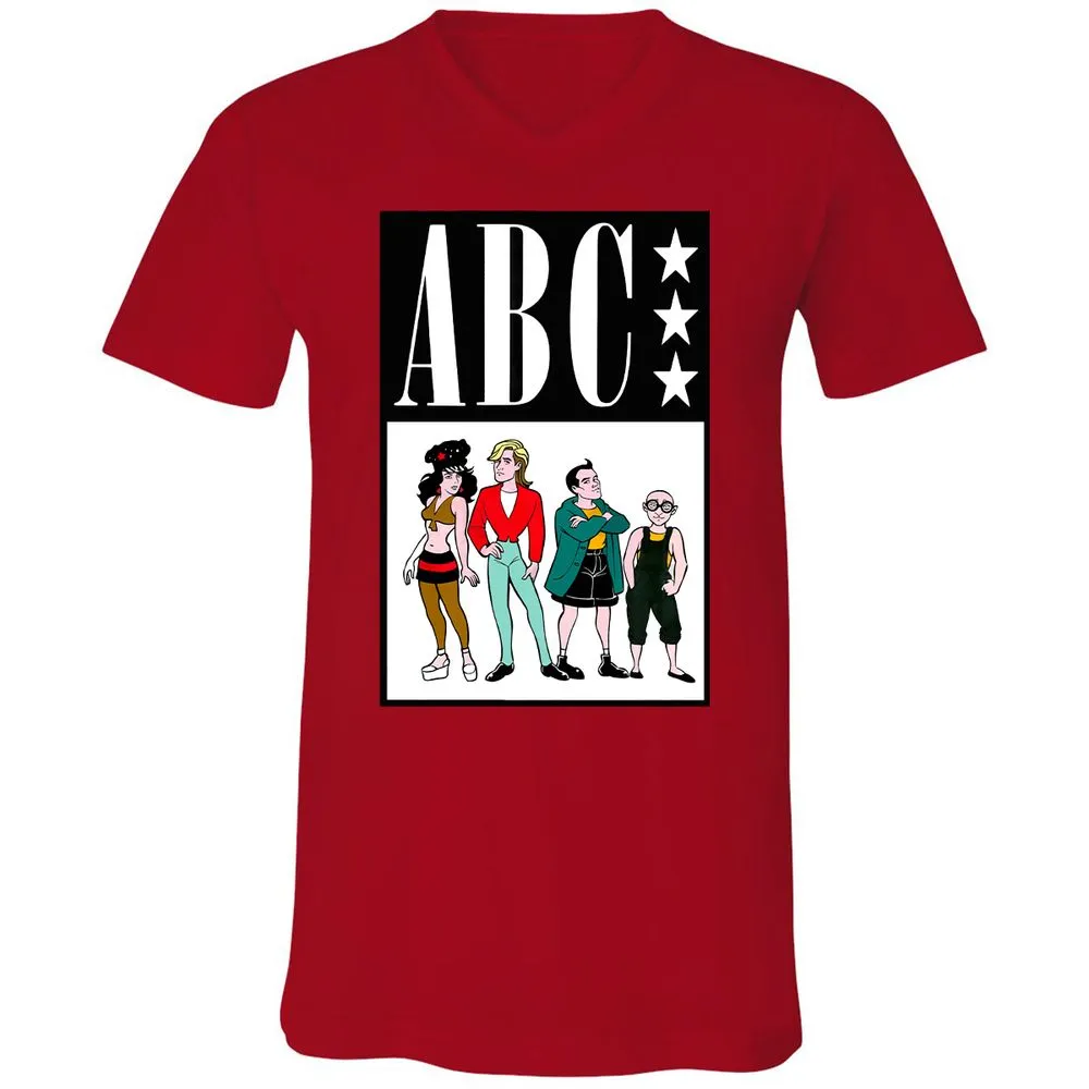 Unisex V-Neck T-Shirt - Q5R63BBW - Red - 3