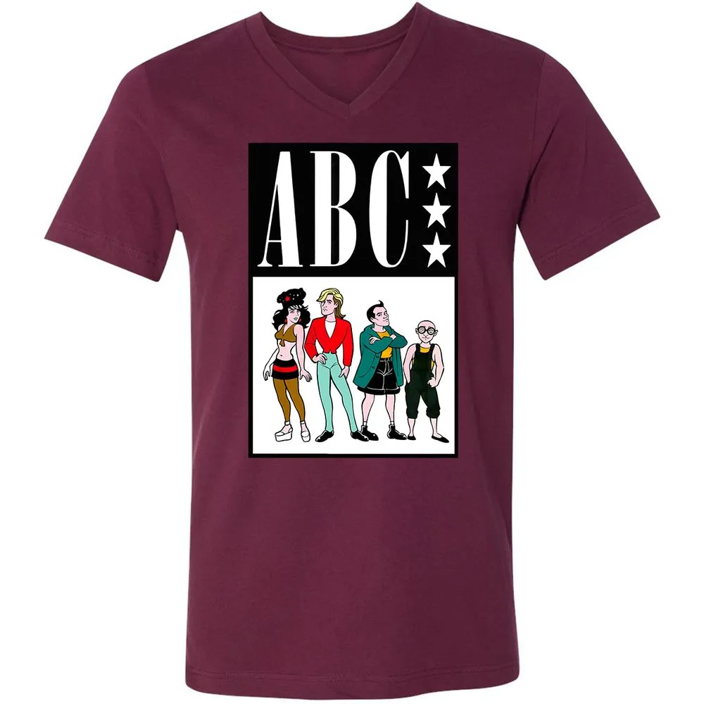 Unisex V-Neck T-Shirt - Q5R63BBW - Maroon - 6
