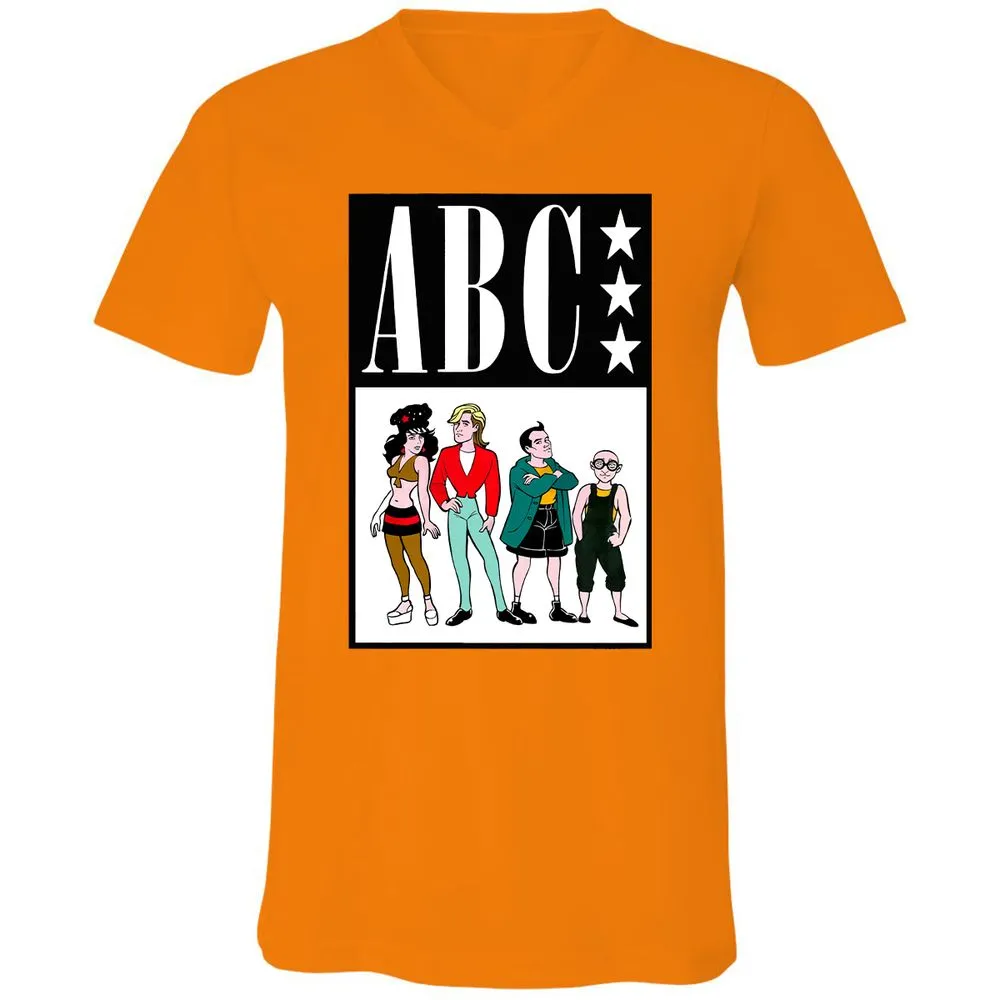 Unisex V-Neck T-Shirt - Q5R63BBW - Orange - 11