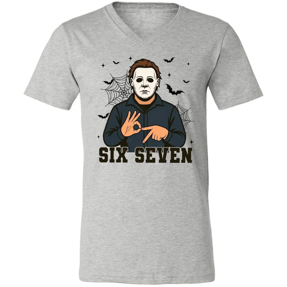 Unisex V-Neck T-Shirt - 5SCMJXG2 - Athletic Heather - 7