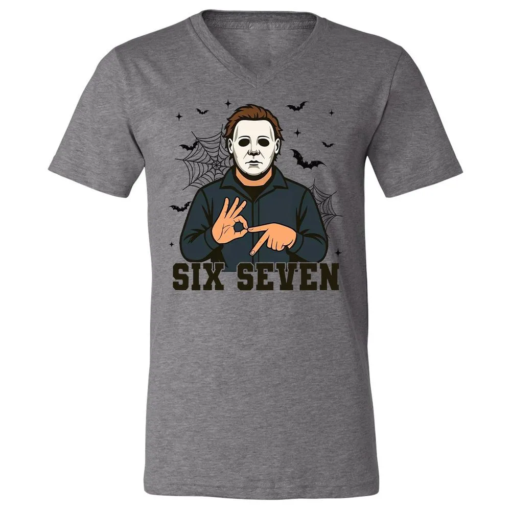 Unisex V-Neck T-Shirt - 5SCMJXG2 - Deep Heather - 13
