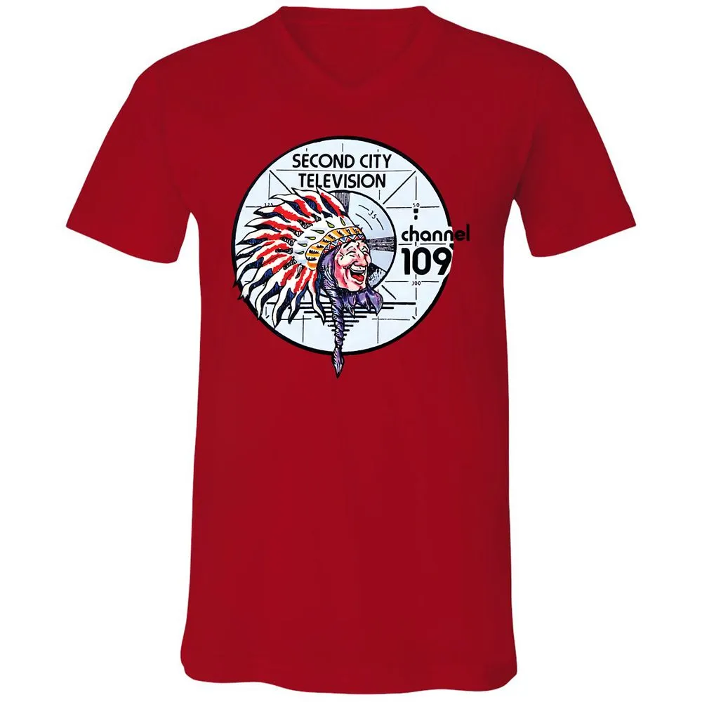 Unisex V-Neck T-Shirt - 6LZ6C9SR - Red - 3