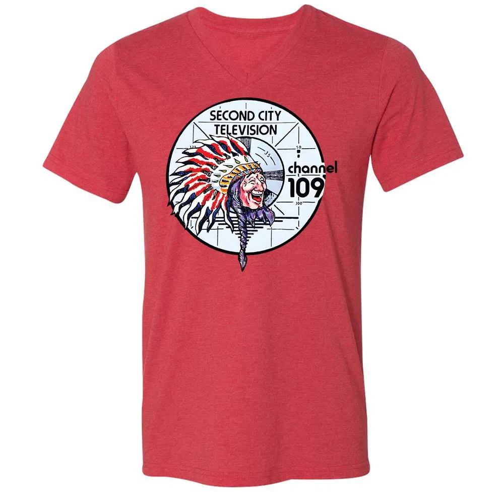 Unisex V-Neck T-Shirt - 6LZ6C9SR - Heather Red - 5