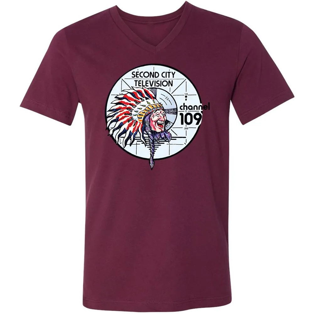 Unisex V-Neck T-Shirt - 6LZ6C9SR - Maroon - 6