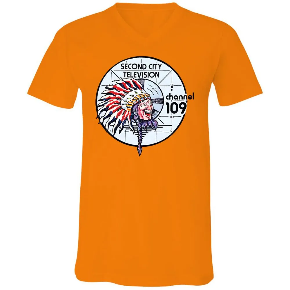 Unisex V-Neck T-Shirt - 6LZ6C9SR - Orange - 11