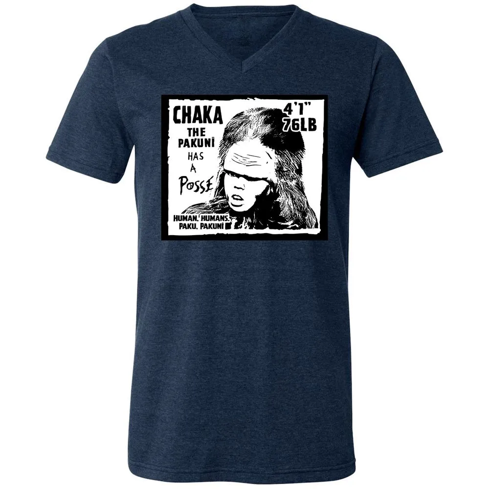 Unisex V-Neck T-Shirt - HWTV1J9A - Heather Navy - 15