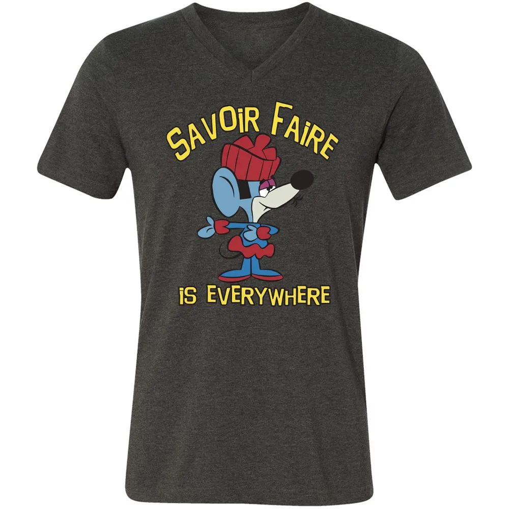 Unisex V-Neck T-Shirt - E95PJMNG - Dark Grey Heather - 8