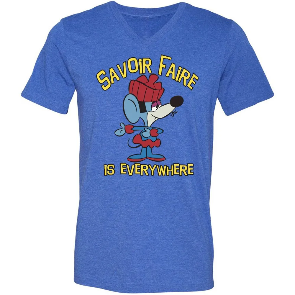 Unisex V-Neck T-Shirt - E95PJMNG - Heather True Royal - 14