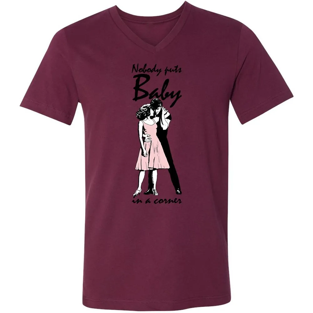 Unisex V-Neck T-Shirt - 47WA61PC - Maroon - 6