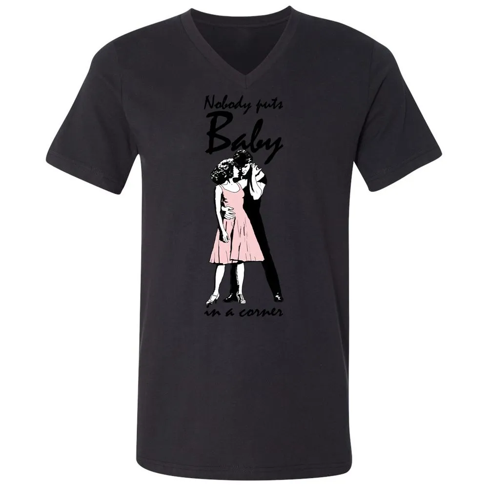 Unisex V-Neck T-Shirt - 47WA61PC - Black - 16