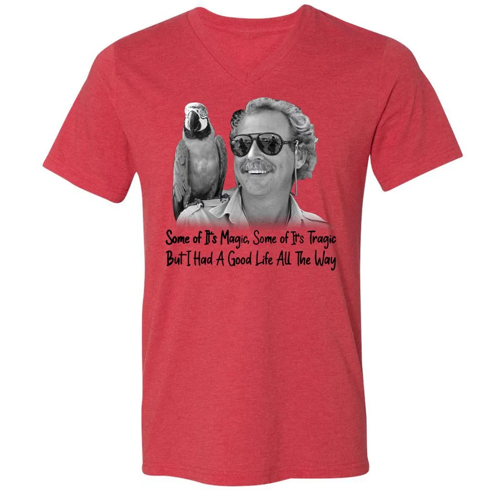 Unisex V-Neck T-Shirt - WWWR79GR - Heather Red - 5