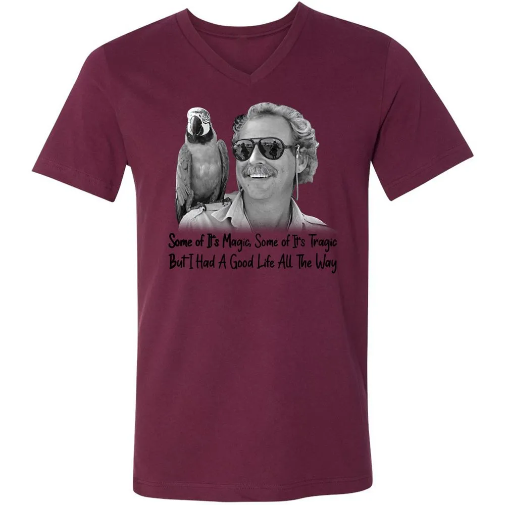 Unisex V-Neck T-Shirt - WWWR79GR - Maroon - 6