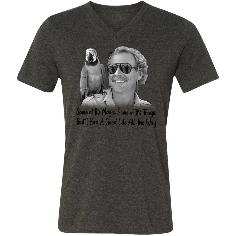 Unisex V-Neck T-Shirt - WWWR79GR - Dark Grey Heather - 8