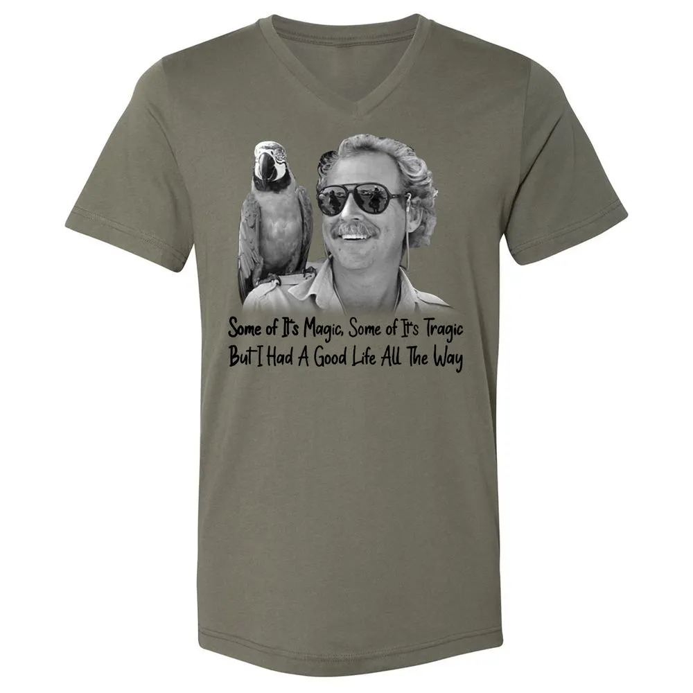 Unisex V-Neck T-Shirt - WWWR79GR - Military Green - 10