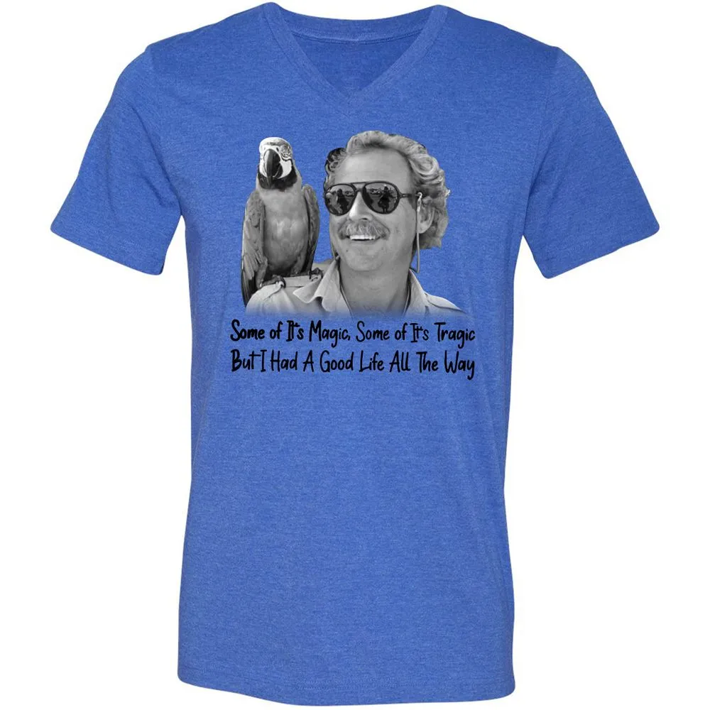 Unisex V-Neck T-Shirt - WWWR79GR - Heather True Royal - 14