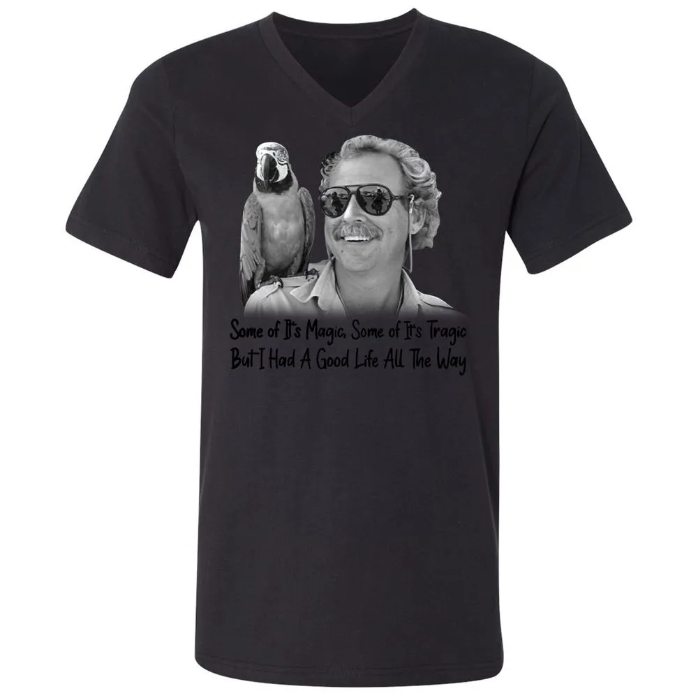 Unisex V-Neck T-Shirt - WWWR79GR - Black - 16