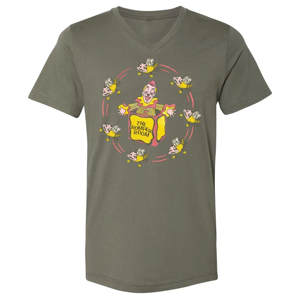 Unisex V-Neck T-Shirt - RL14QXK4 - Military Green - 10