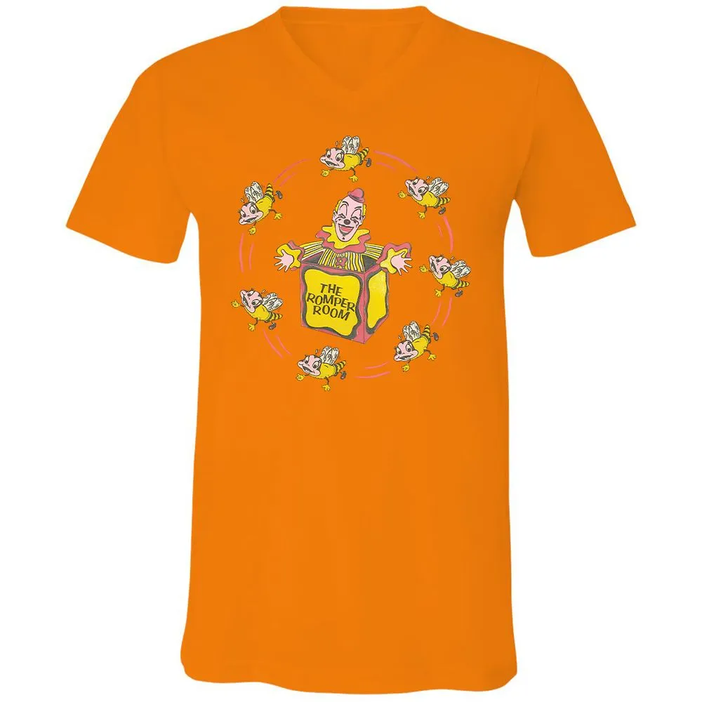 Unisex V-Neck T-Shirt - RL14QXK4 - Orange - 11