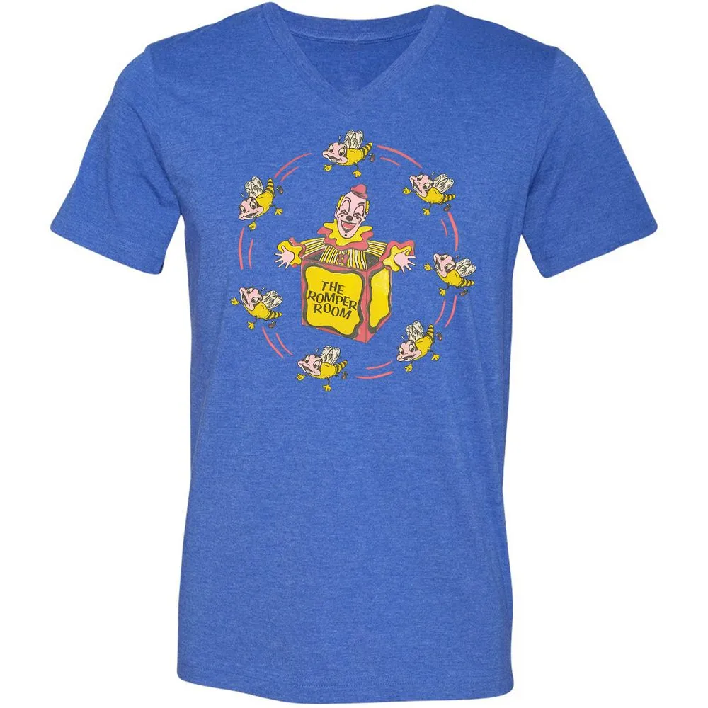 Unisex V-Neck T-Shirt - RL14QXK4 - Heather True Royal - 14