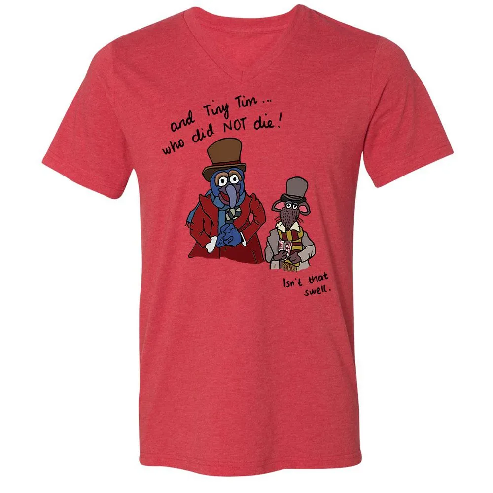 Unisex V-Neck T-Shirt - TE8GW164 - Heather Red - 5