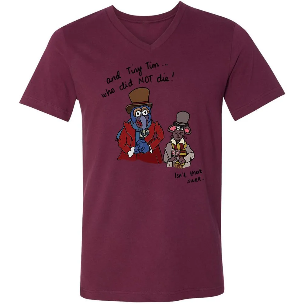 Unisex V-Neck T-Shirt - TE8GW164 - Maroon - 6