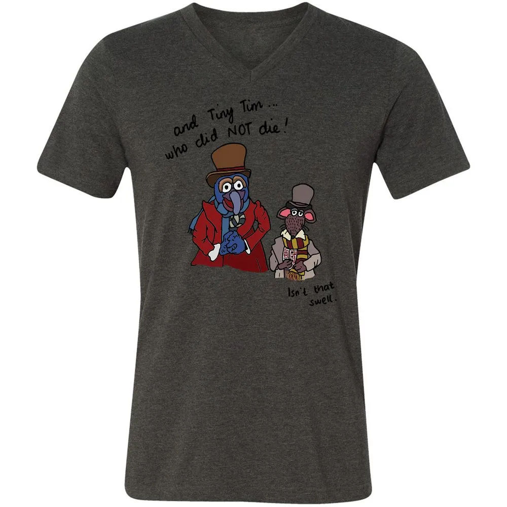 Unisex V-Neck T-Shirt - TE8GW164 - Dark Grey Heather - 8