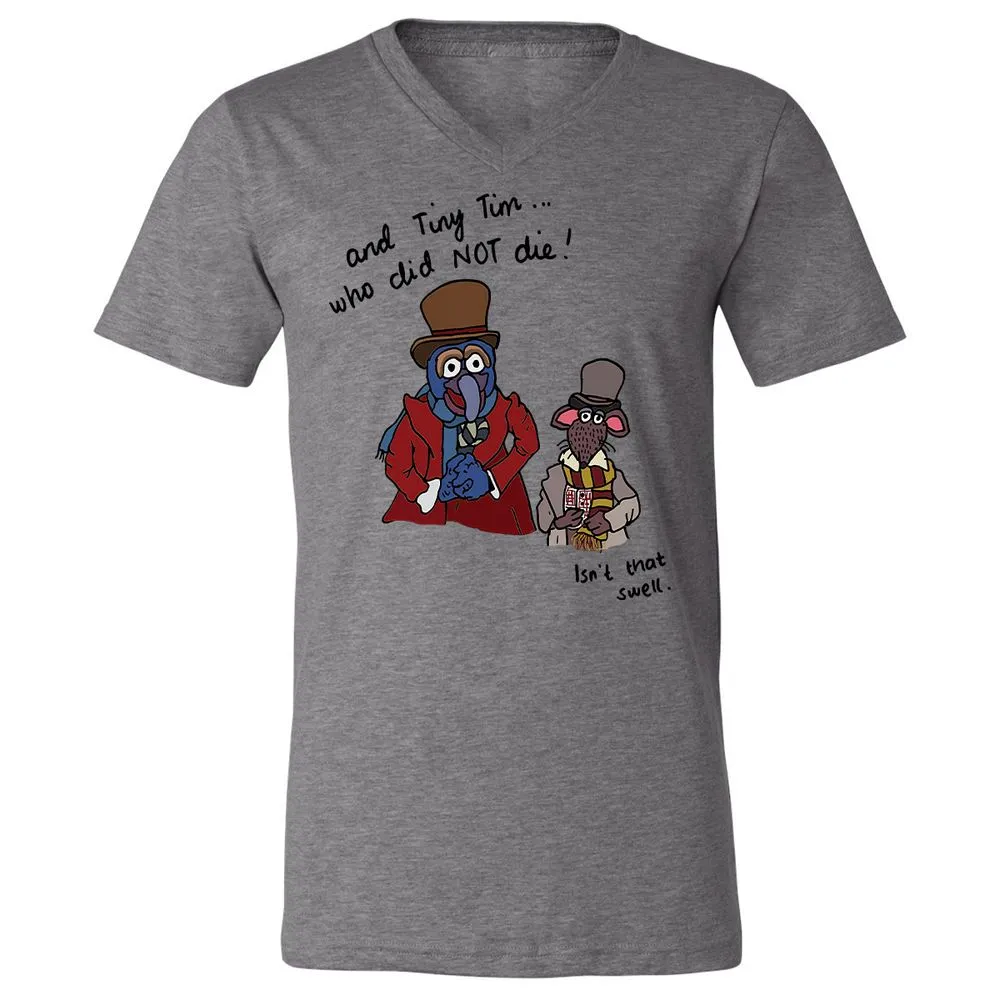 Unisex V-Neck T-Shirt - TE8GW164 - Deep Heather - 13