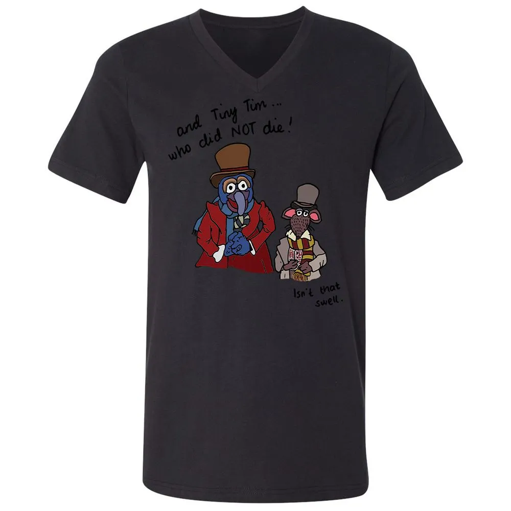 Unisex V-Neck T-Shirt - TE8GW164 - Black - 16