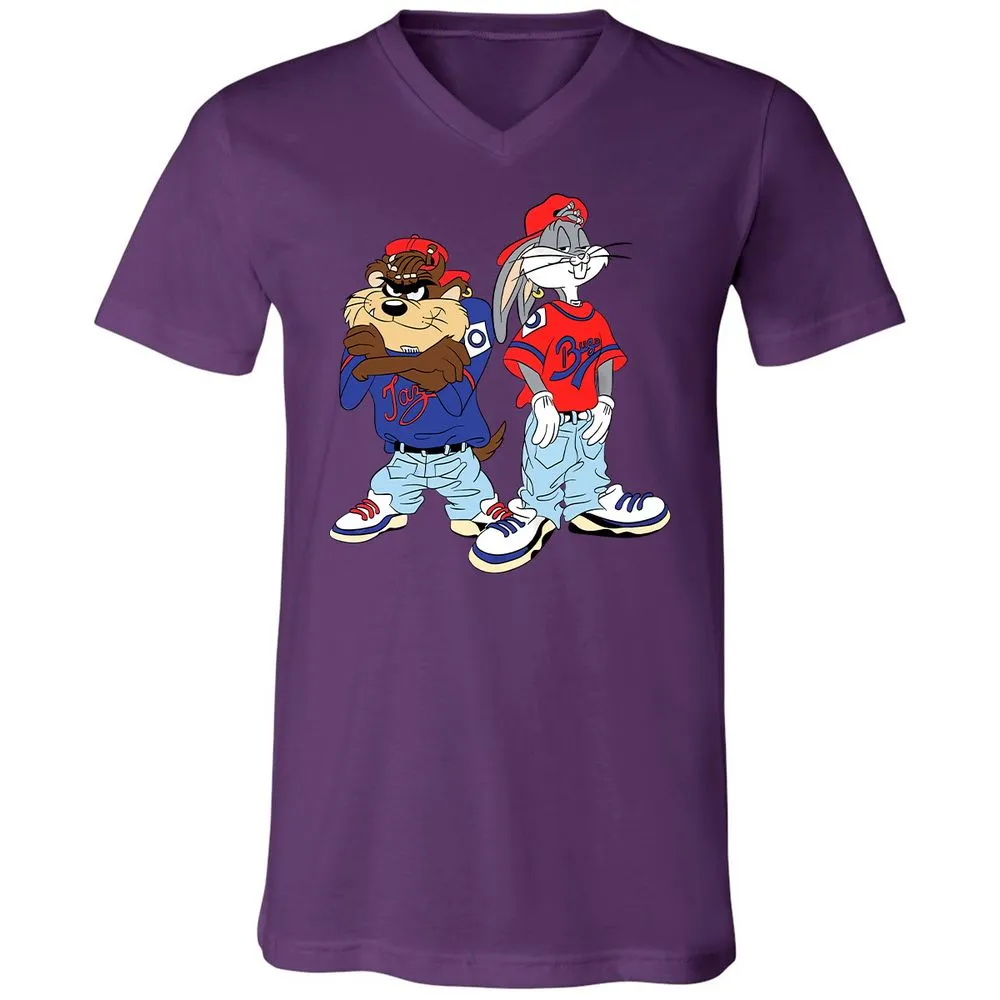 Unisex V-Neck T-Shirt - PXW7QVLE - Team Purple - 2